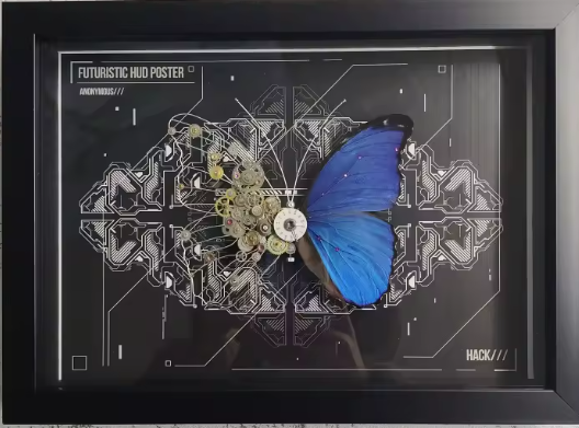 Mechanical Elegance: Steampunk Morpho Butterfly Art